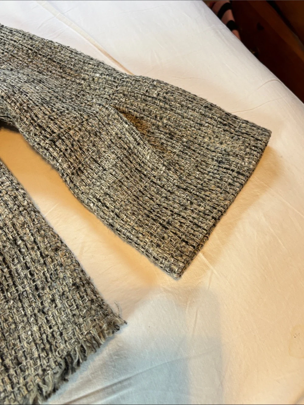 Women's Gray Ribbed wool Button-Front Jacket - Picture 2 of 6